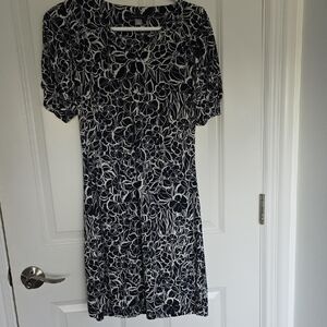 Tommy Hilfiger Navy and White Floral Midi Dress